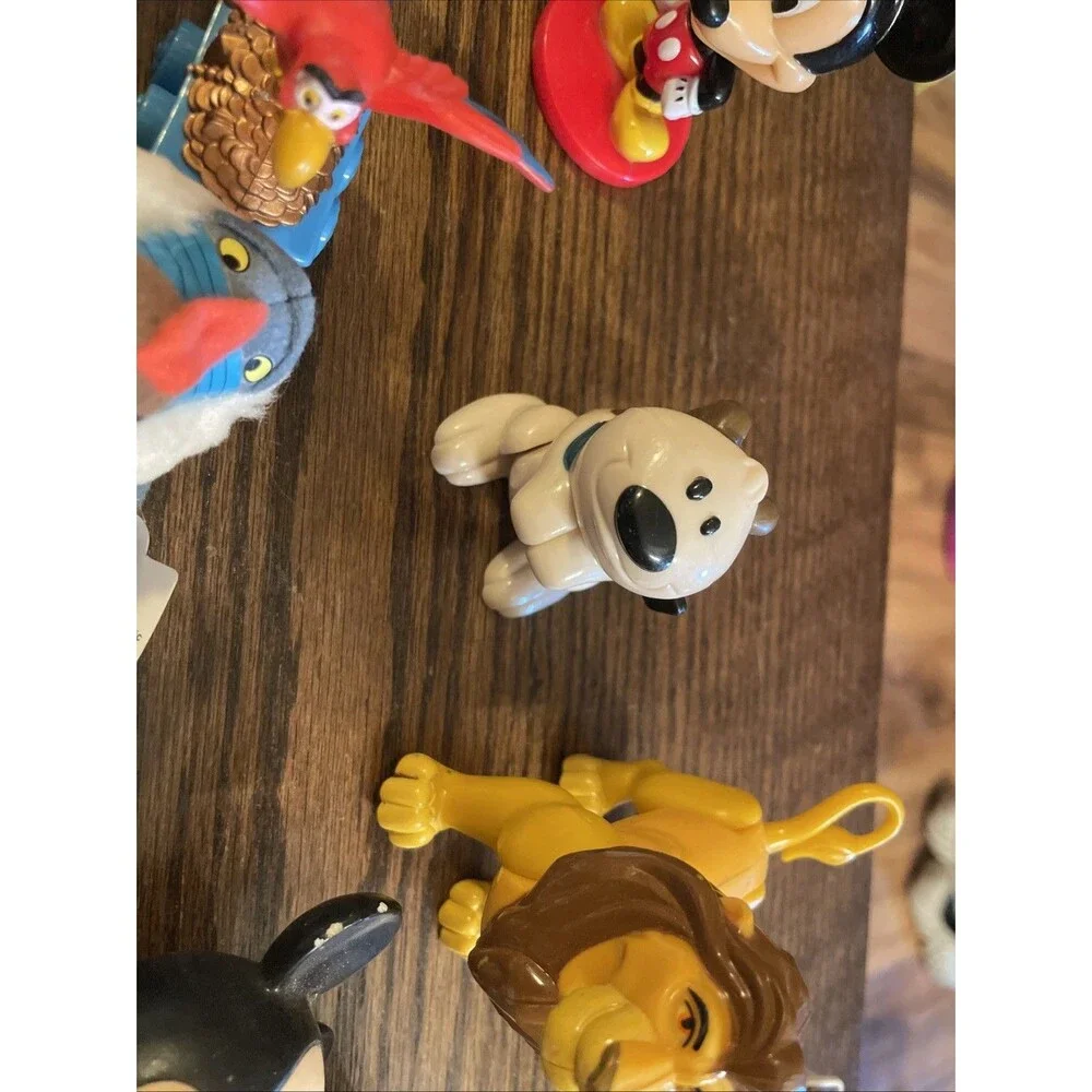 Vintage Figurines Disney Mickey Minnie Iago Mufasa Rafiki Lot Of 10 Figures